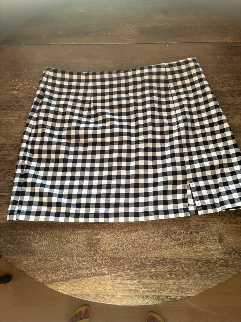 Guess Black and White Gingham Mini Skirt